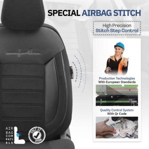 Тапицерия за седалки Otom Premium PRM118 (Черно/Бяло)